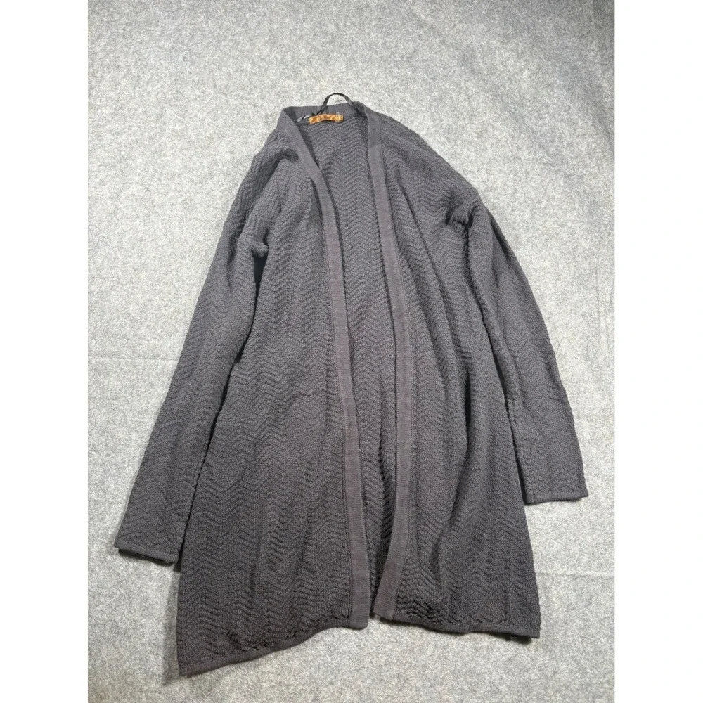 Belldini‎ Women's Textured Knit Cardigan Gray Long Sleeve Open Front